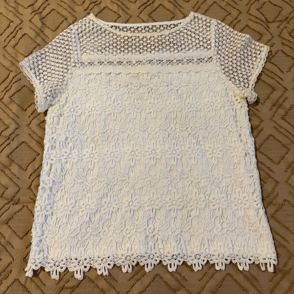 Rafaella White Crochet Blouse